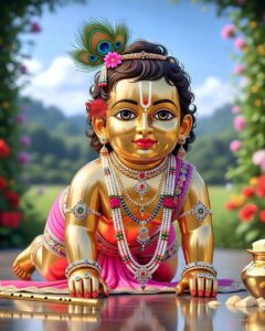 HD Laddu Gopal photo showing baby Krishna smile