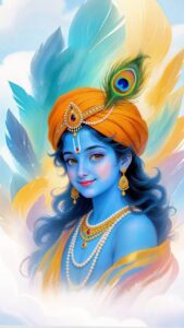 Cute Krishna HD photo with divine positivity