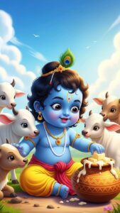 Baby Krishna innocent look HD image