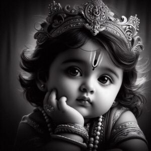 Adorable Baby Krishna childhood photo with divine glow