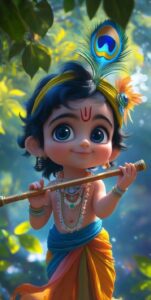 Bal Krishna innocent face devotional HD picture