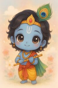 Baby Krishna makhan chor cute image in HD