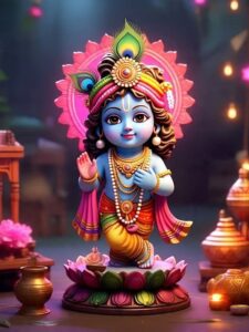Cute Lord Krishna childhood form beautiful photo