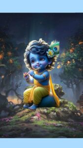Baby Krishna beautiful wallpaper for spiritual devotion