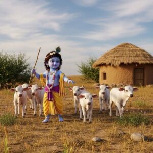 Baby Krishna bansuri pose adorable HD wallpaper