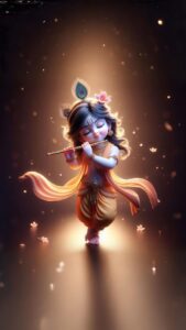 Baby Krishna beautiful temple style HD photo