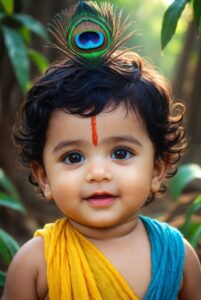 Cute Bal Gopal spiritual wallpaper in HD