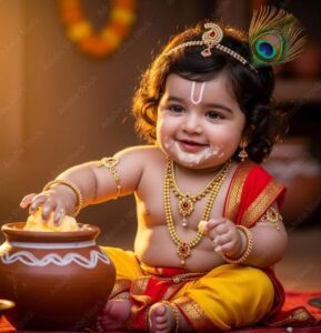 Cute Lord Krishna childhood divine picture