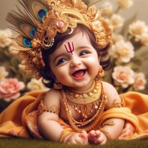 Baby Kanha Ji spiritual cute wallpaper HD