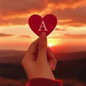 Beautiful A name DP with heart design