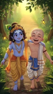baby Krishna with Sudama cute wallpaper HD ultra HD image