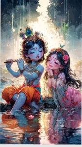 Radha Krishna romantic HD images aesthetic background