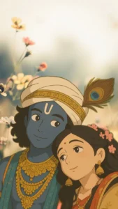 Cute Radha Krishna cartoon picture