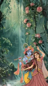 Radha Krishna cartoon wallpaper for mobile