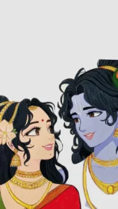 Cute Radha Krishna cartoon wallpaper