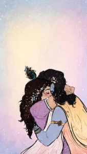 Radha Krishna cartoon image for status