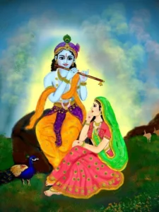 Radha Krishna cartoon photo for mobile wallpaper