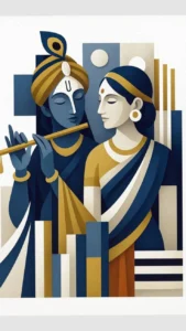Cute Radha Krishna cartoon image for phone