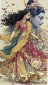 Cute Radha Krishna cartoon image for profile
