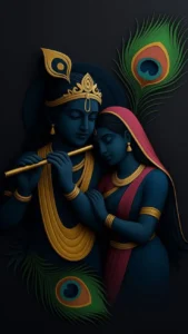 Cute Krishna Radha cartoon image HD