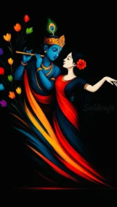 Radha Krishna cartoon wallpaper for WhatsApp