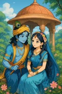 Beautiful Radha Krishna cartoon HD wallpaper