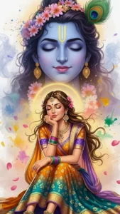 Radha Krishna cartoon image for WhatsApp profile