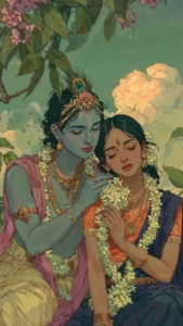 Radha Krishna cartoon wallpaper for Android phone