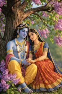 Radha Krishna cartoon picture for social media