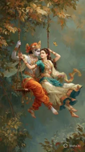 Radha Krishna cartoon art HD wallpaper