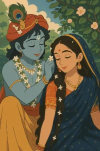 Cute Radha Krishna cartoon wallpaper download