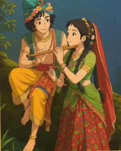 Cute Radha Krishna cartoon HD photo