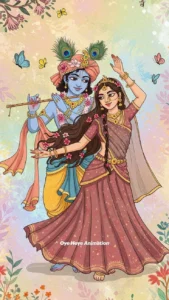 Radha Krishna cartoon photo for wallpaper