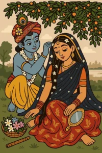 Cute Radha Krishna cartoon HD photo
