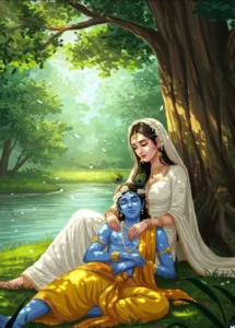 Radha Krishna cartoon wallpaper for profile picture