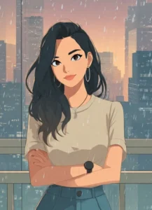 anime girl soft light aesthetic