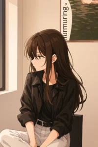 stylish anime girl soft pastel