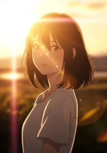 aesthetic anime girl light tones