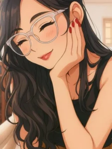 aesthetic anime girl warm tones
