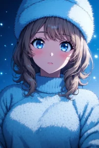 anime girl face closeup
