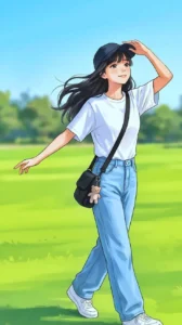 anime girl pink hair cute