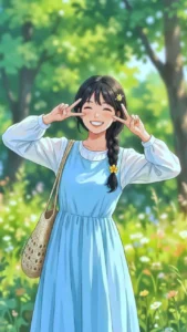 cute anime girl big eyes