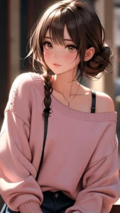 anime girl cute smile hd