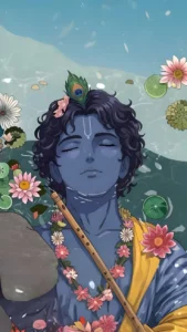 lord krishna glowing beautiful image