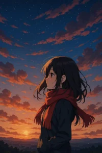 anime girl alone sad