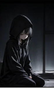 sad anime girl dark aesthetic