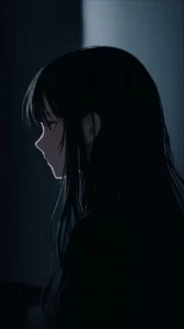 sad anime girl lonely vibe