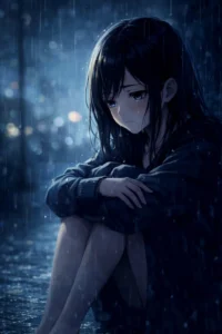 sad anime girl portrait