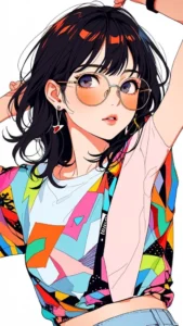 stylish anime girl digital art