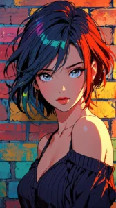 stylish anime girl soft aesthetic